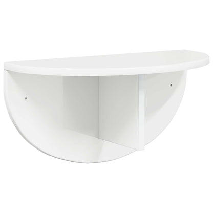 Wandplank 2 pcs Hoogglans wit 38 x 19 x 19 cm Bewerkt hout