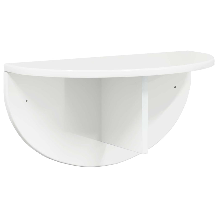Wandplank 2 pcs Hoogglans wit 38 x 19 x 19 cm Bewerkt hout