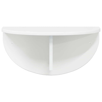Wandplank 2 pcs Hoogglans wit 38 x 19 x 19 cm Bewerkt hout