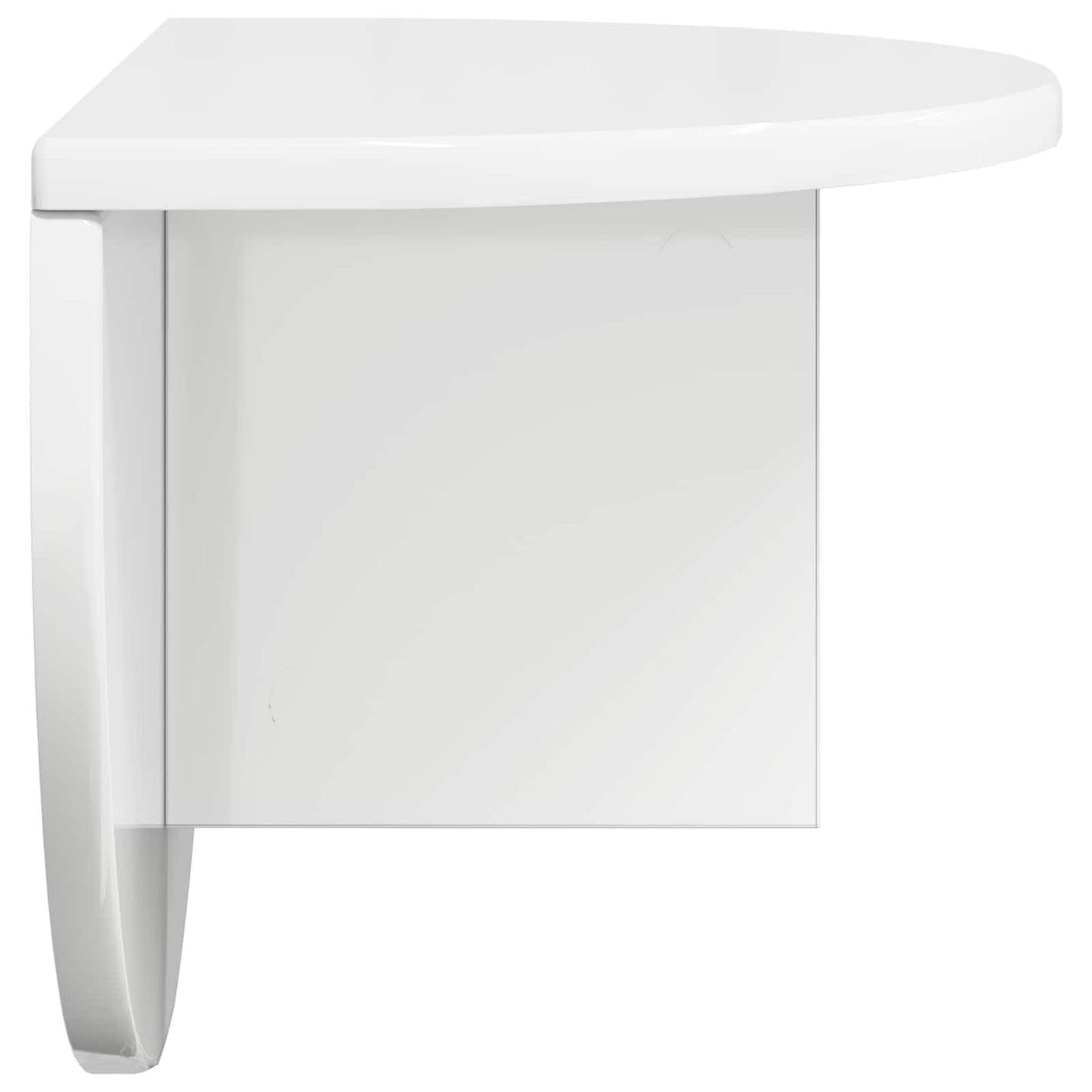 Wandplank 2 pcs Hoogglans wit 38 x 19 x 19 cm Bewerkt hout