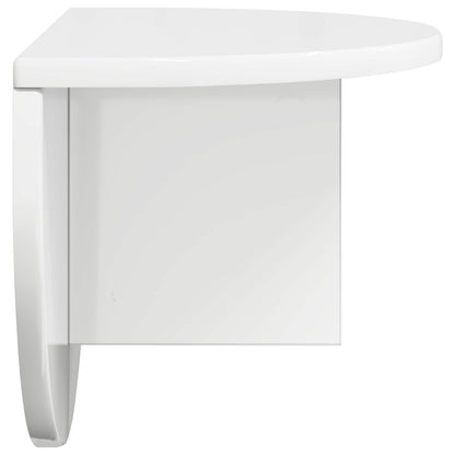 Wandplank 2 pcs Hoogglans wit 38 x 19 x 19 cm Bewerkt hout