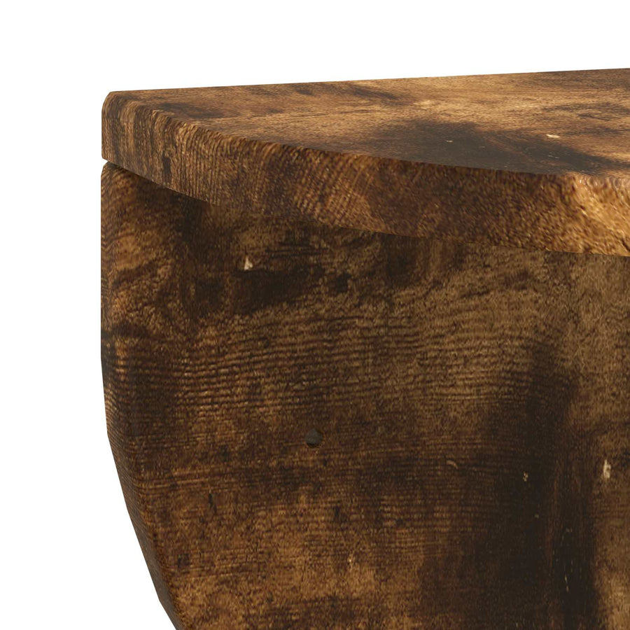 Wandplank Gerookt eiken 38 x 19 x 19 cm Bewerkt hout