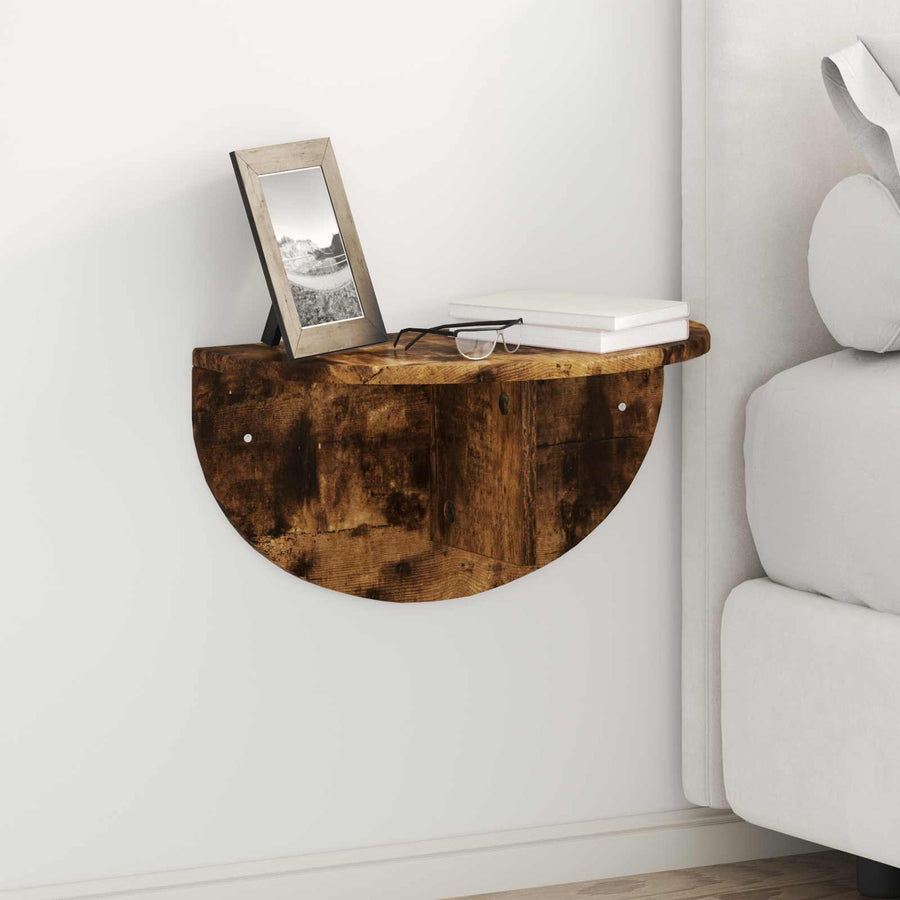 Wandplank Gerookt eiken 38 x 19 x 19 cm Bewerkt hout