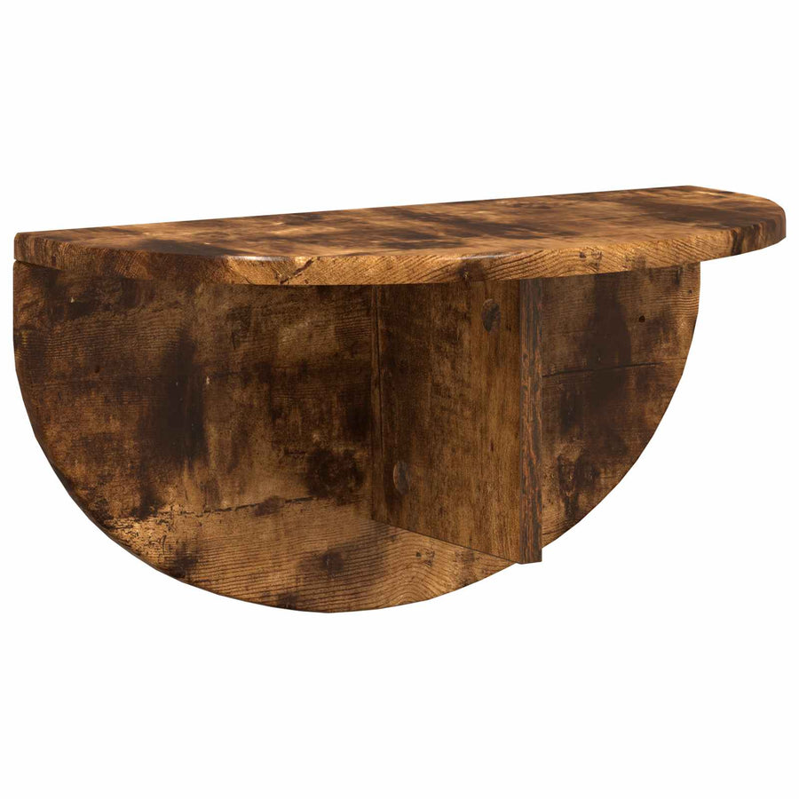 Wandplank Gerookt eiken 38 x 19 x 19 cm Bewerkt hout