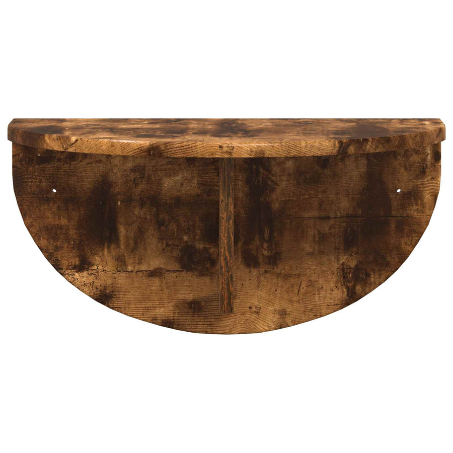 Wandplank Gerookt eiken 38 x 19 x 19 cm Bewerkt hout