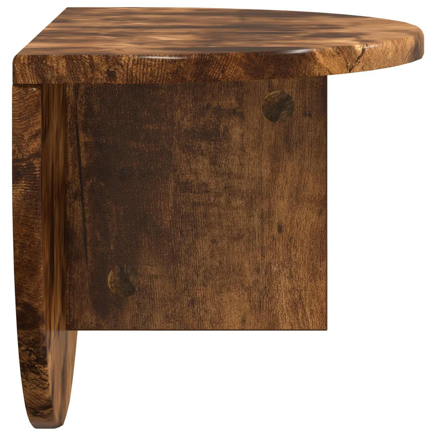 Wandplank 2 pcs Gerookt eiken 38 x 19 x 19 cm Bewerkt hout