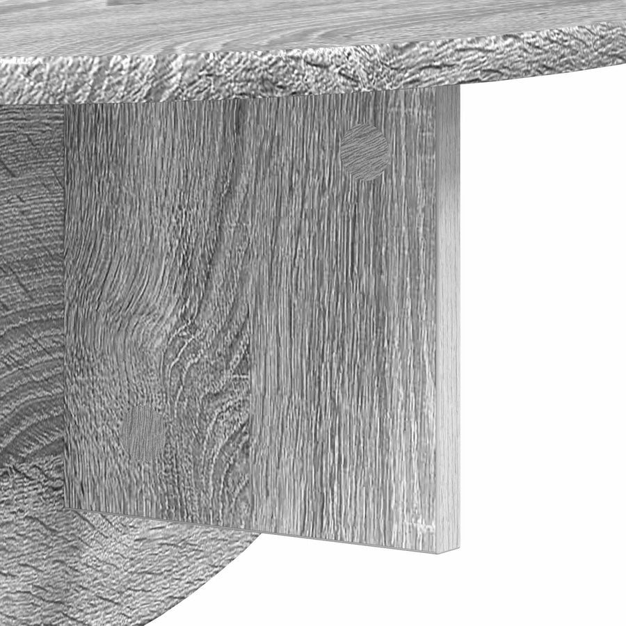 Wandplank 2 pcs Grijs Sonoma 38 x 19 x 19 cm Bewerkt hout