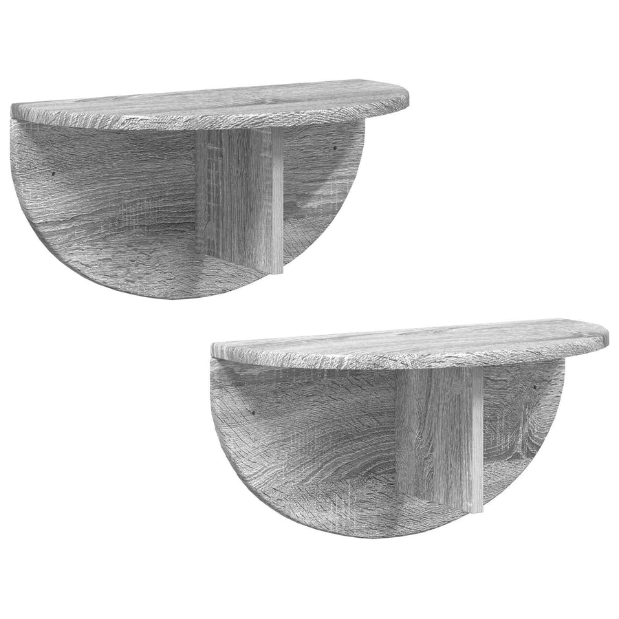 Wandplank 2 pcs Grijs Sonoma 38 x 19 x 19 cm Bewerkt hout