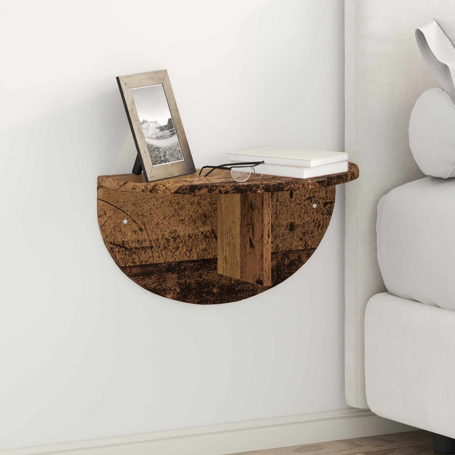 Wandplank Wandgemonteerd Oudhout 38 x 19 x 19 cm Bewerkt hout