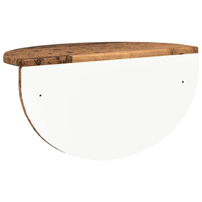 Wandplank Wandgemonteerd Oudhout 38 x 19 x 19 cm Bewerkt hout