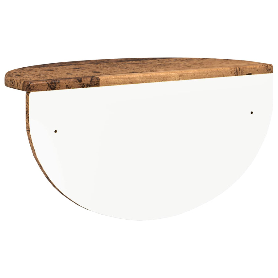 Wandplank 2 pcs Oudhout 38 x 19 x 19 cm Bewerkt hout