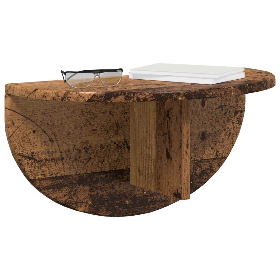 Wandplank 2 pcs Oudhout 38 x 19 x 19 cm Bewerkt hout