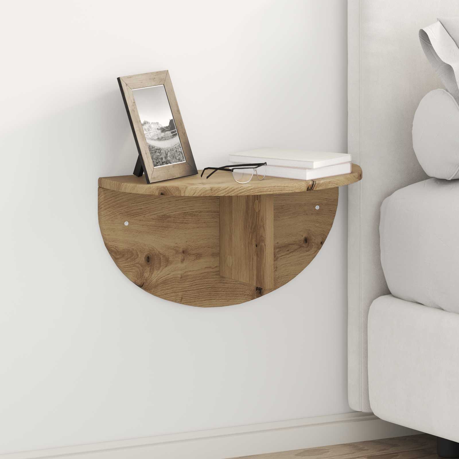 Wandplank 2 pcs Artisan Eiken 38 x 19 x 19 cm Bewerkt hout