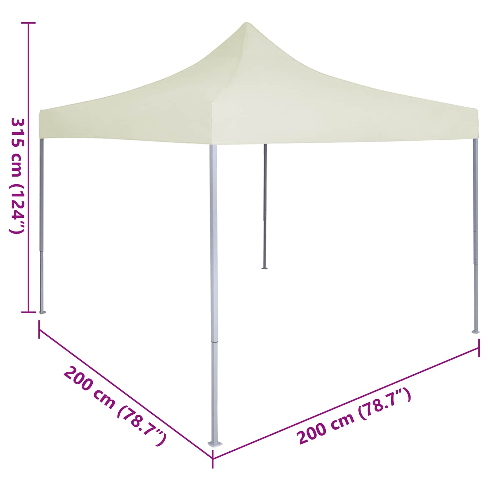 Partytent Crème 200 x 200 x 315 cm Oxford Stof