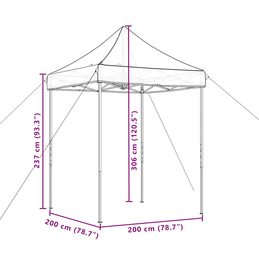 Partytent Bruin 200 x 200 x 306 cm Oxford Stof