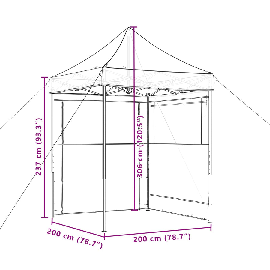 Partytent Bruin 200 x 200 x 306 cm Oxford Stof