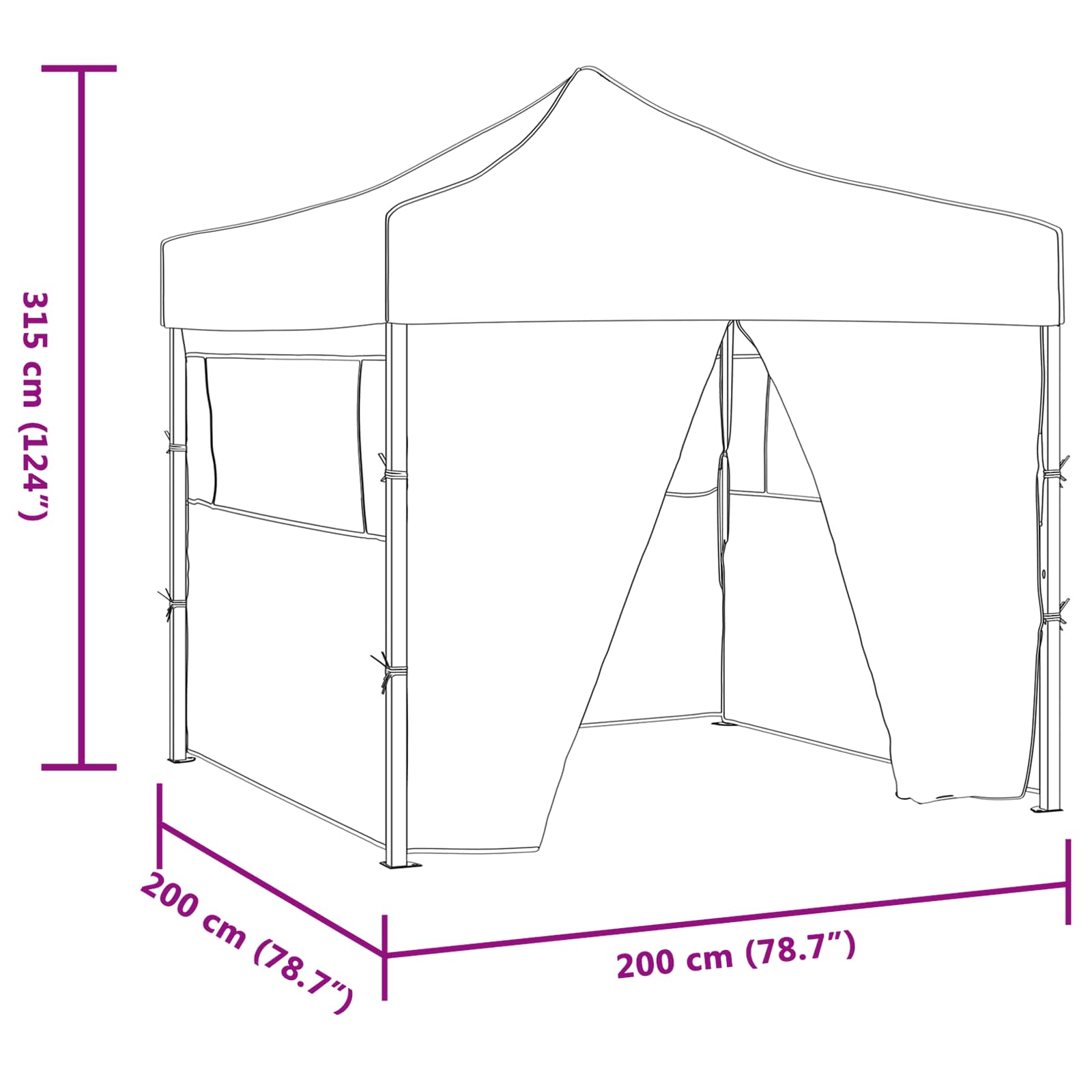 Partytent Crème 200 x 200 x 315 cm Oxford Stof