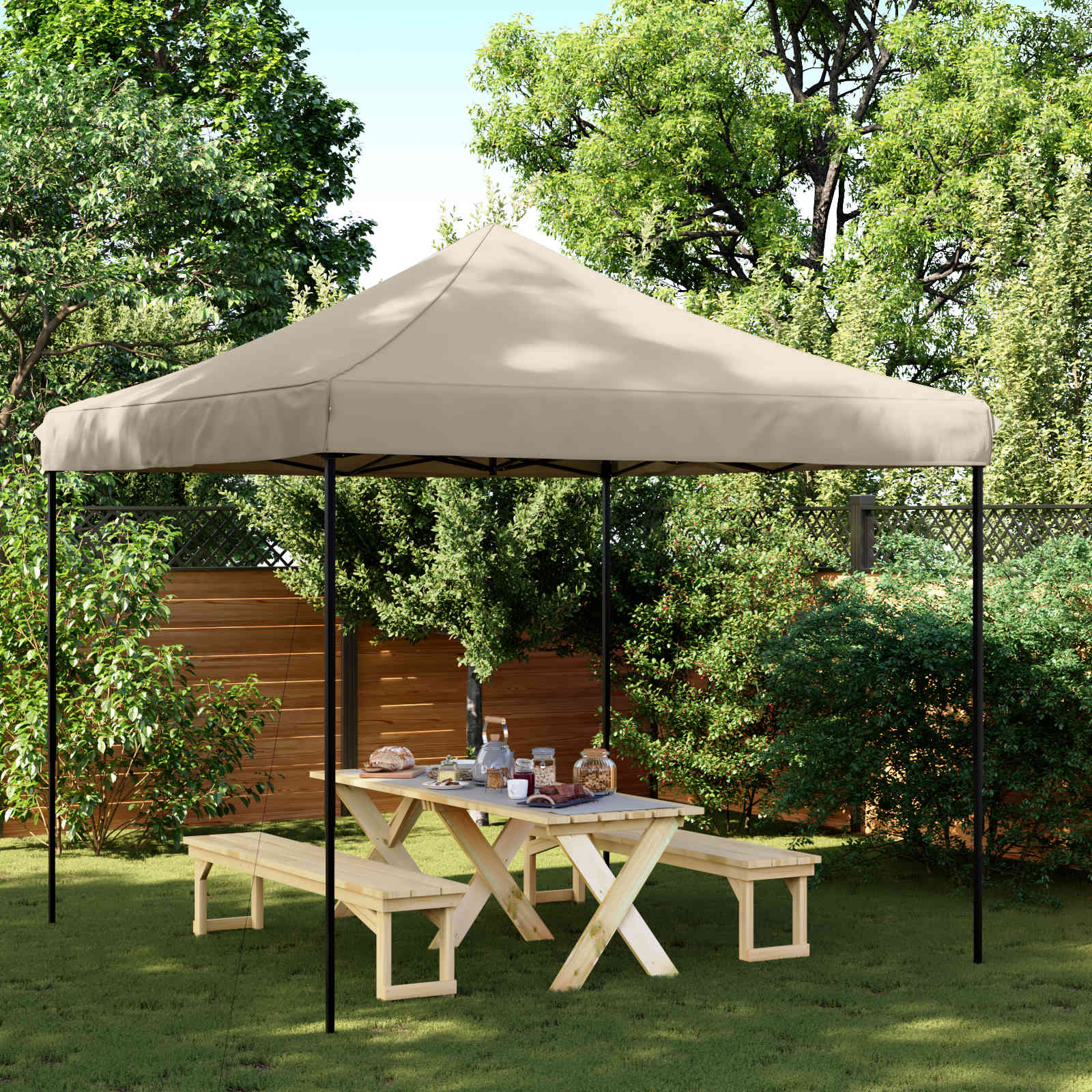 Partytent Taupe 292 x 292 x 315 cm Oxford Stof