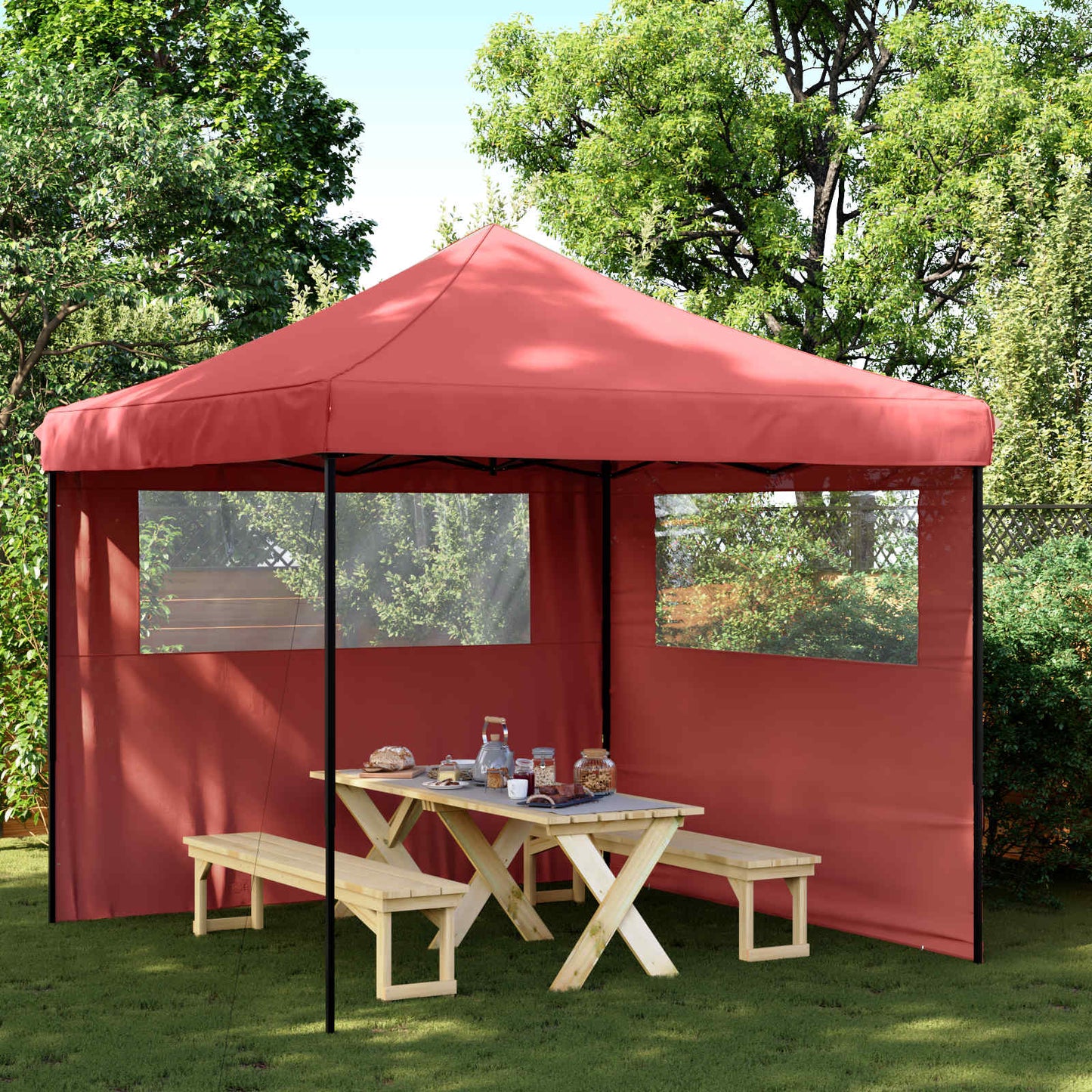 Partytent Bordeauxrood 292 x 292 x 315 cm Oxford Stof