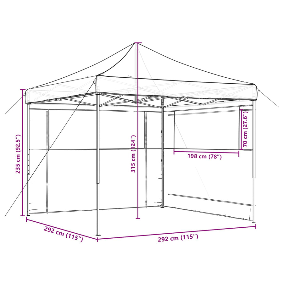 Partytent Bruin 292 x 292 x 315 cm Oxford Stof