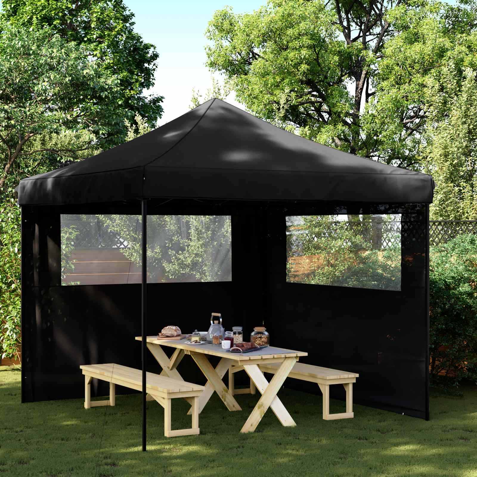 Partytent Zwart 292 x 292 x 315 cm Oxford Stof