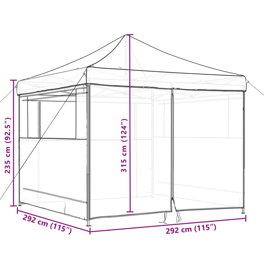 Partytent Terracotta 292 x 292 x 315 cm Oxford Stof