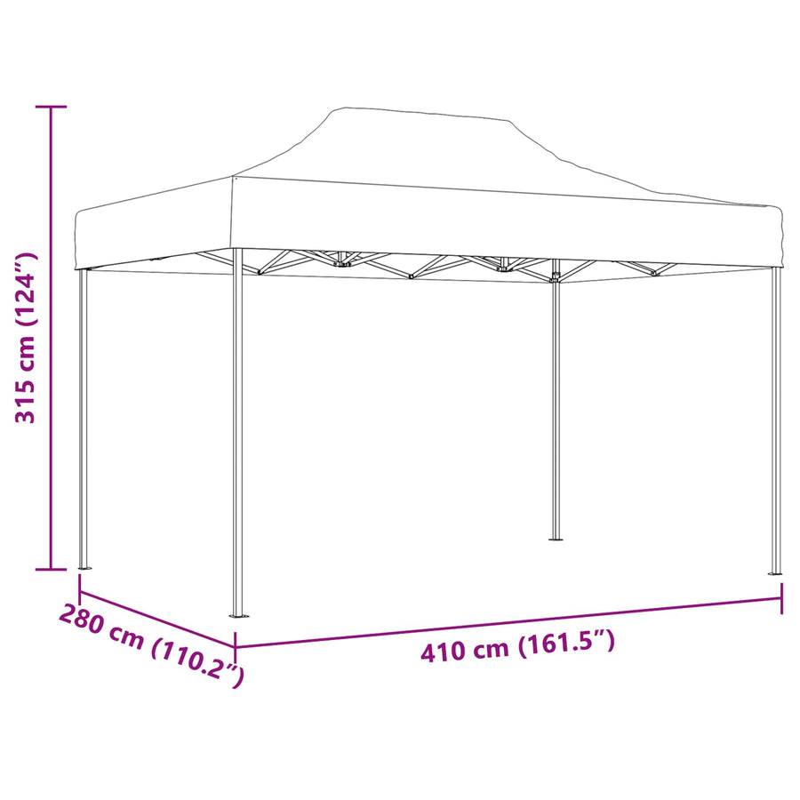 Partytent Antraciet 280 x 410 x 315 cm Oxford Stof