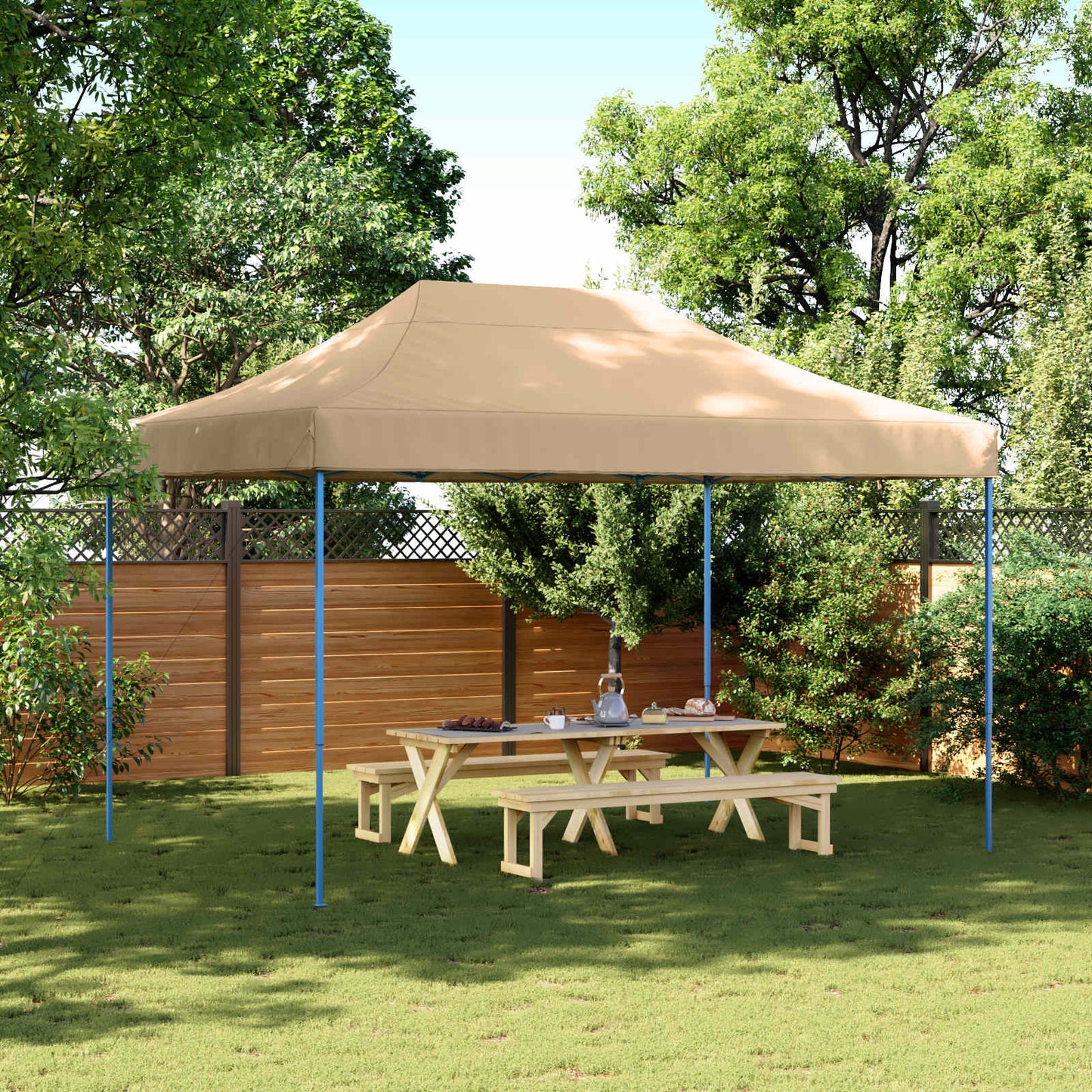 Partytent Beige 279 x 410 x 315 cm Oxford Stof