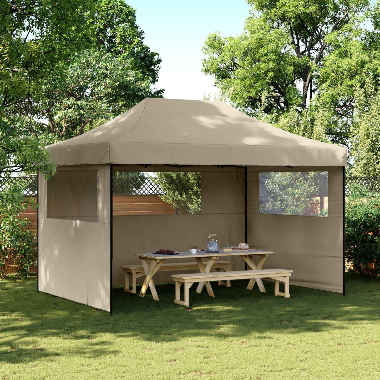 Partytent Taupe 279 x 410 x 315 cm Oxford Stof