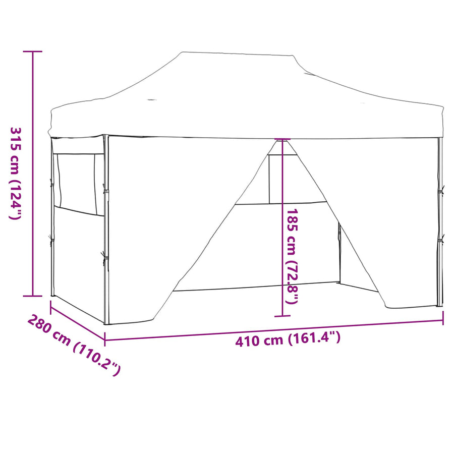 Partytent Crème 280 x 410 x 315 cm Oxford Stof