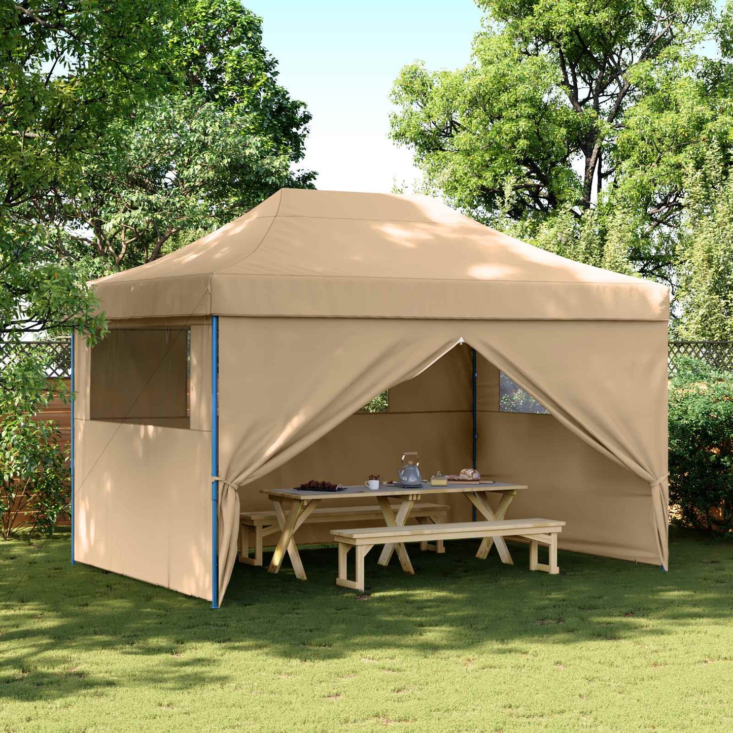 Partytent Beige 279 x 410 x 315 cm Oxford Stof