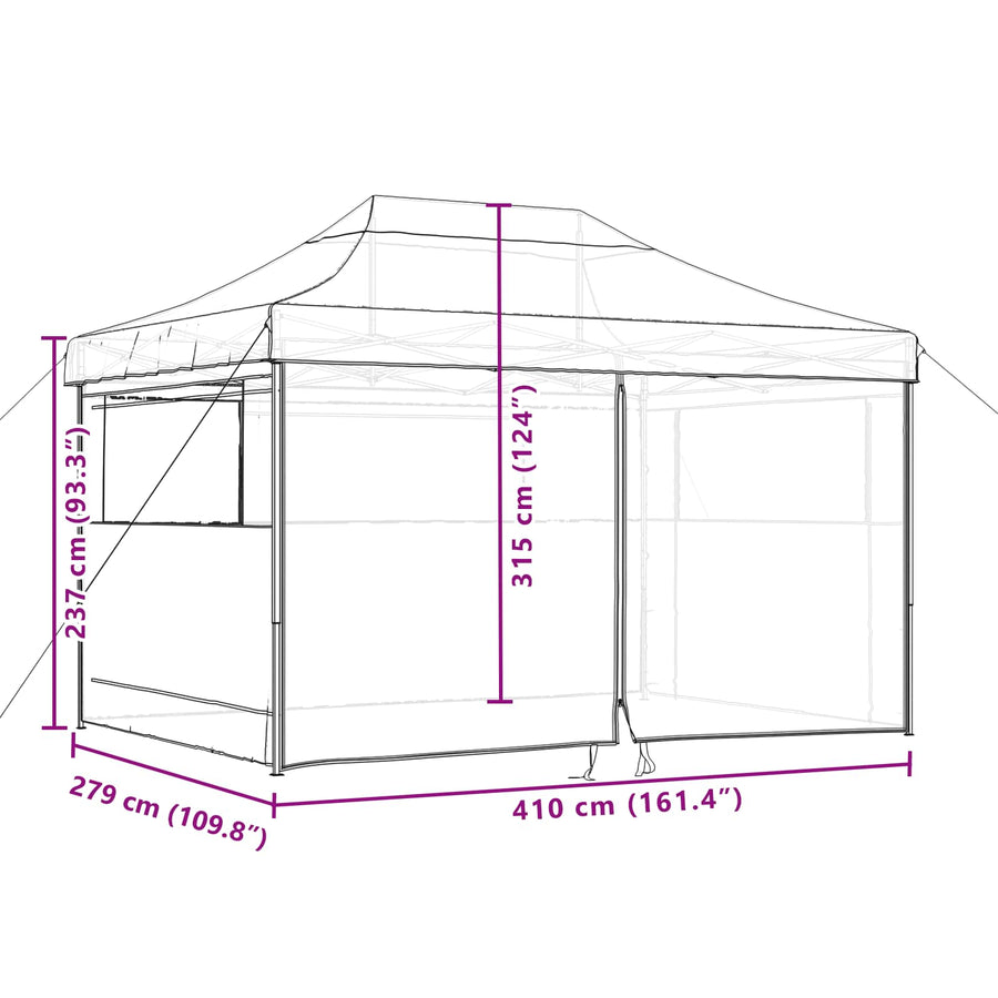 Partytent Bruin 279 x 410 x 315 cm Oxford Stof