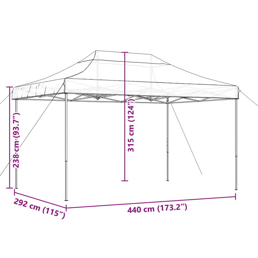 Partytent Zwart 292 x 440 x 315 cm Oxford Stof