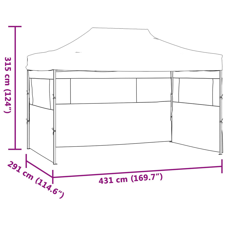 Partytent Antraciet 291 x 431 x 315 cm Oxford Stof