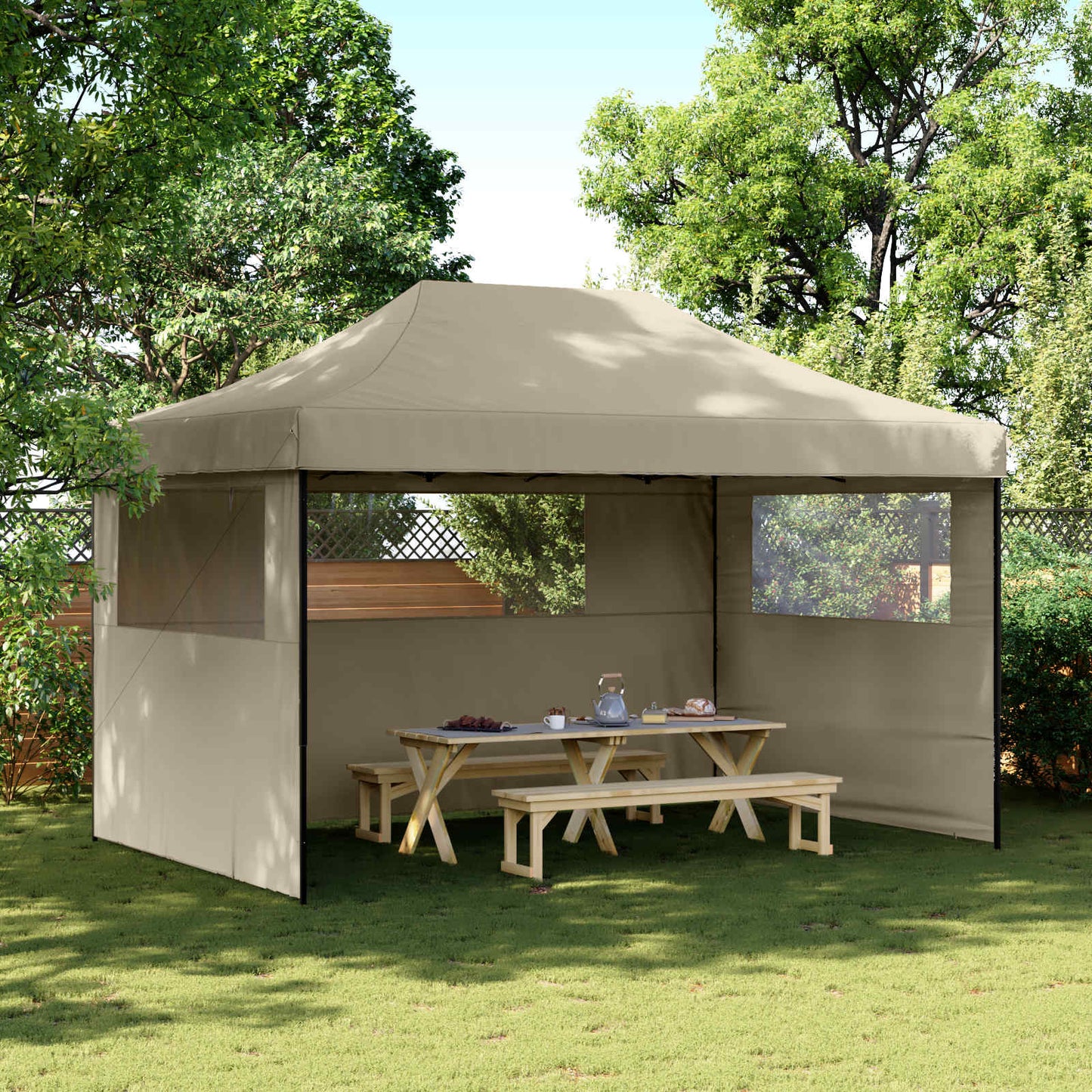 Partytent Taupe 292 x 440 x 315 cm Oxford Stof