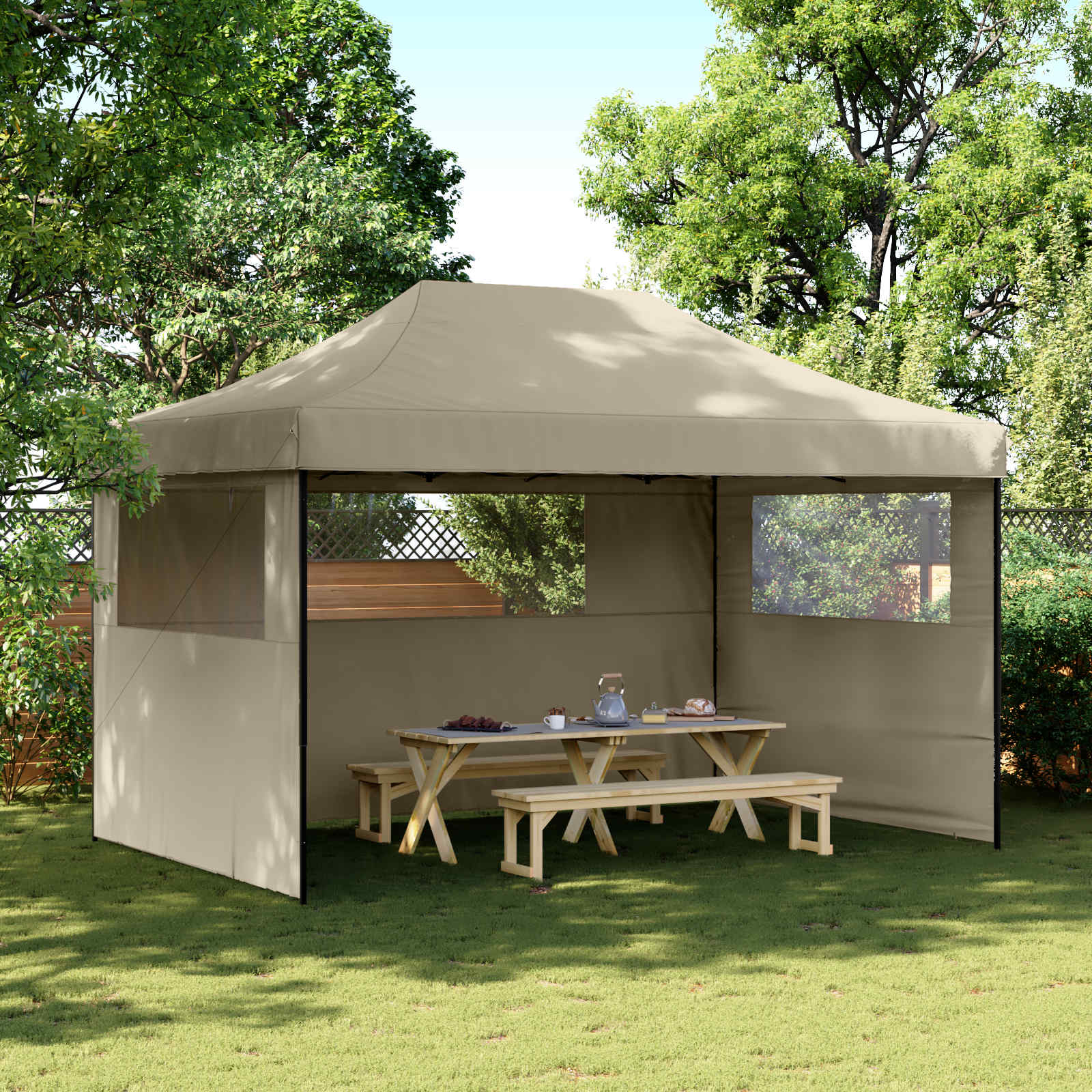 Partytent Taupe 292 x 440 x 315 cm Oxford Stof