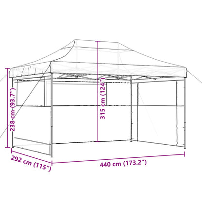 Partytent Taupe 292 x 440 x 315 cm Oxford Stof
