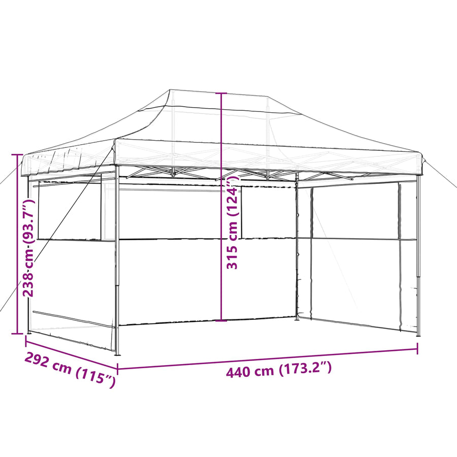 Partytent Bruin 292 x 440 x 315 cm Oxford Stof