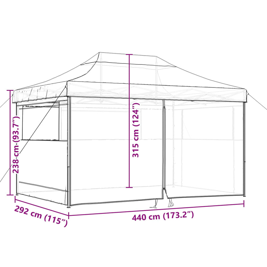 Partytent Terracotta 292 x 440 x 315 cm Oxford Stof
