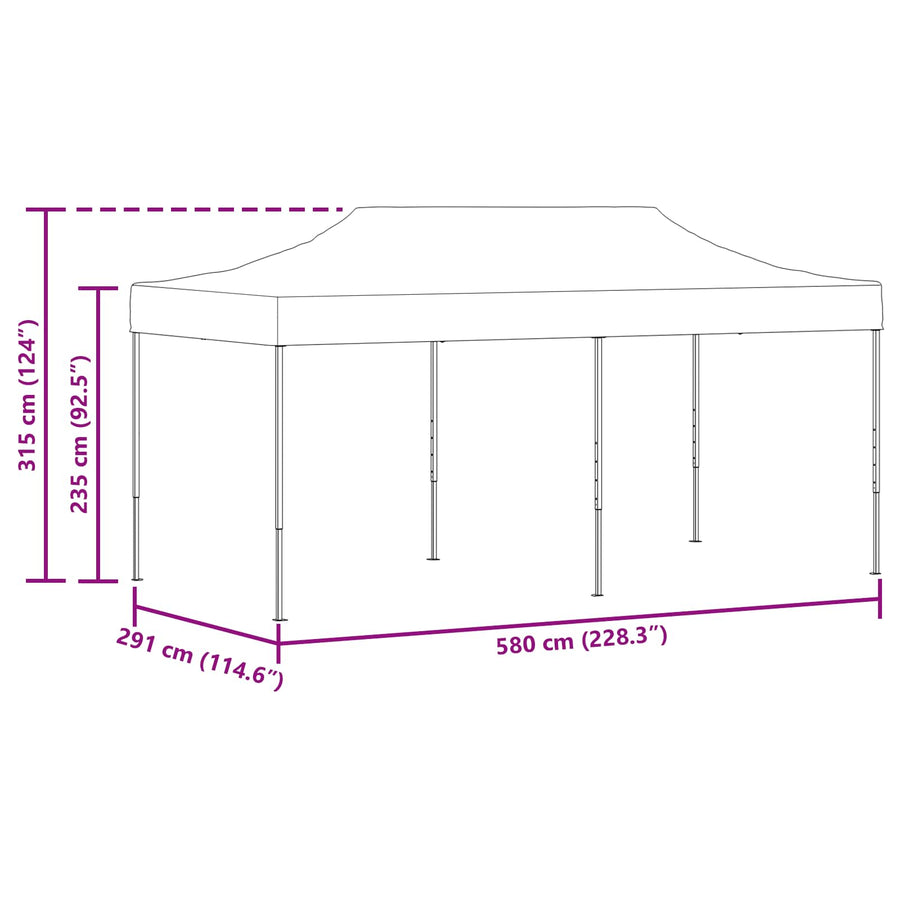 Partytent Blauw 291 x 580 x 315 cm Oxford Stof