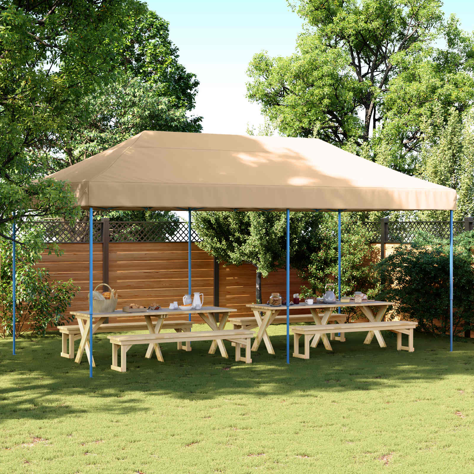 Partytent Beige 292 x 580 x 315 cm Oxford Stof