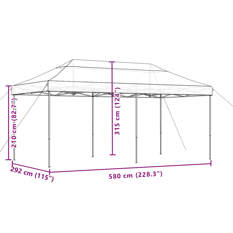 Partytent Bordeauxrood 292 x 580 x 315 cm Oxford Stof