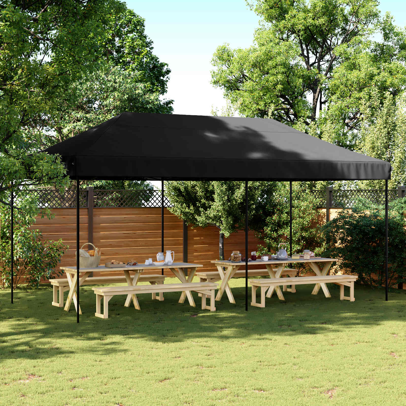 Partytent Zwart 292 x 580 x 315 cm Oxford Stof