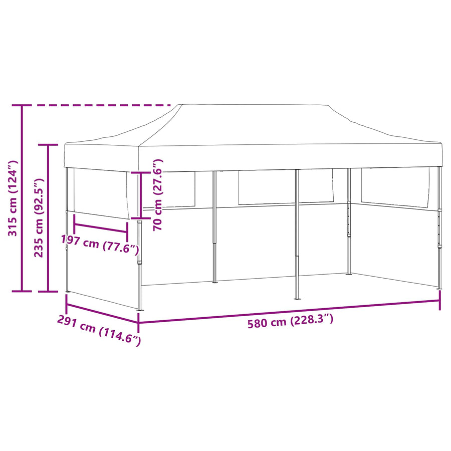 Partytent Crème 291 x 580 x 315 cm Oxford Stof