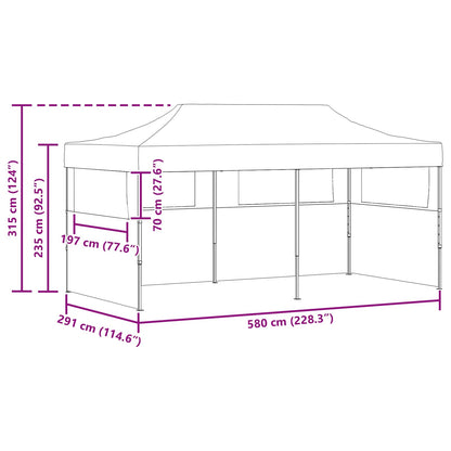 Partytent Antraciet 291 x 580 x 315 cm Oxford Stof