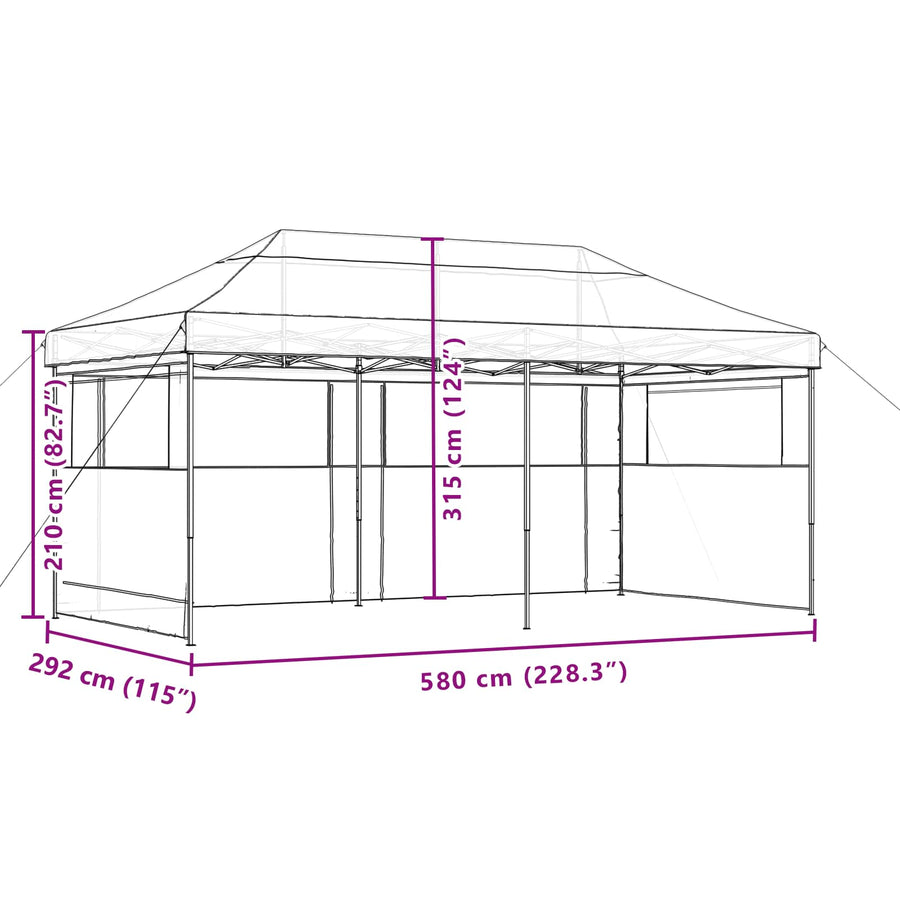 Partytent Bruin 292 x 580 x 315 cm Oxford Stof