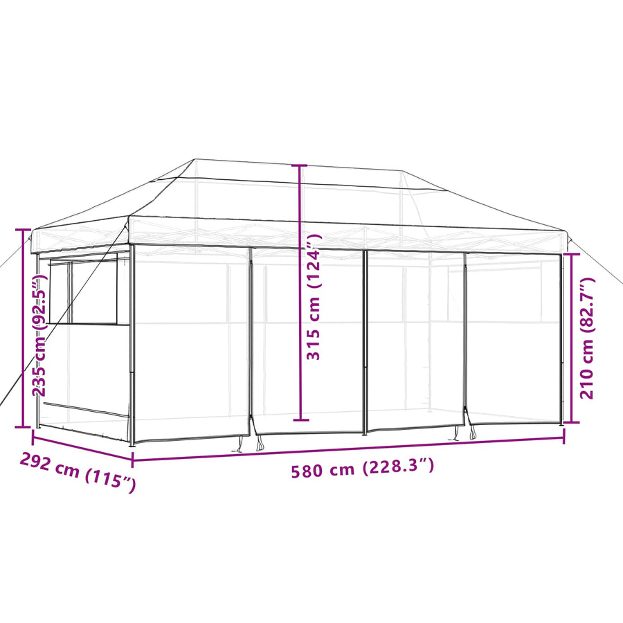 Partytent Groen 292 x 580 x 315 cm Oxford Stof