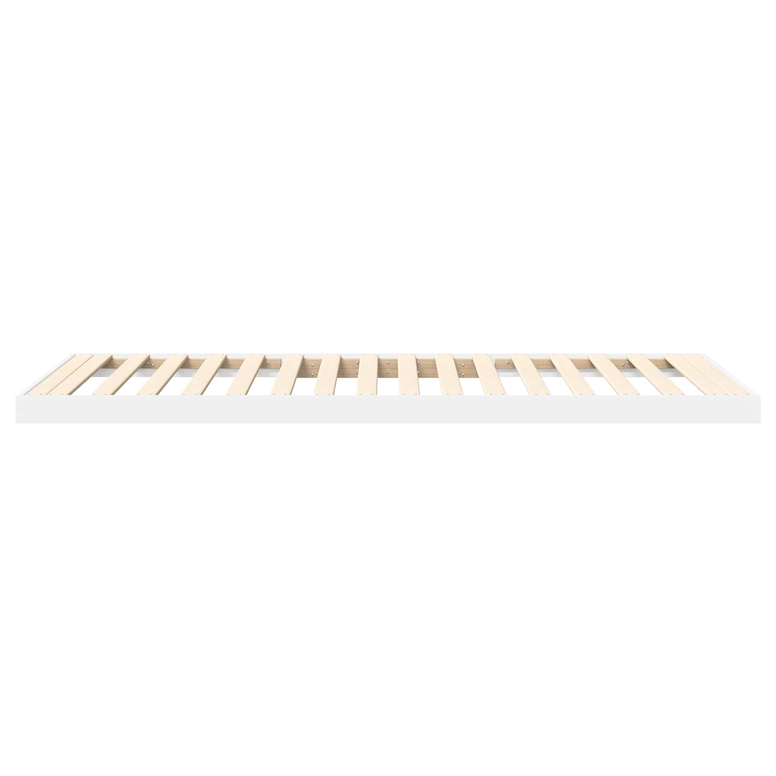 Vloer bedframe Wit 70 x 190 cm Bewerkt hout