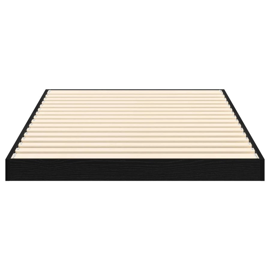 Vloer bedframe Zwart Eiken 70 x 190 cm Bewerkt hout