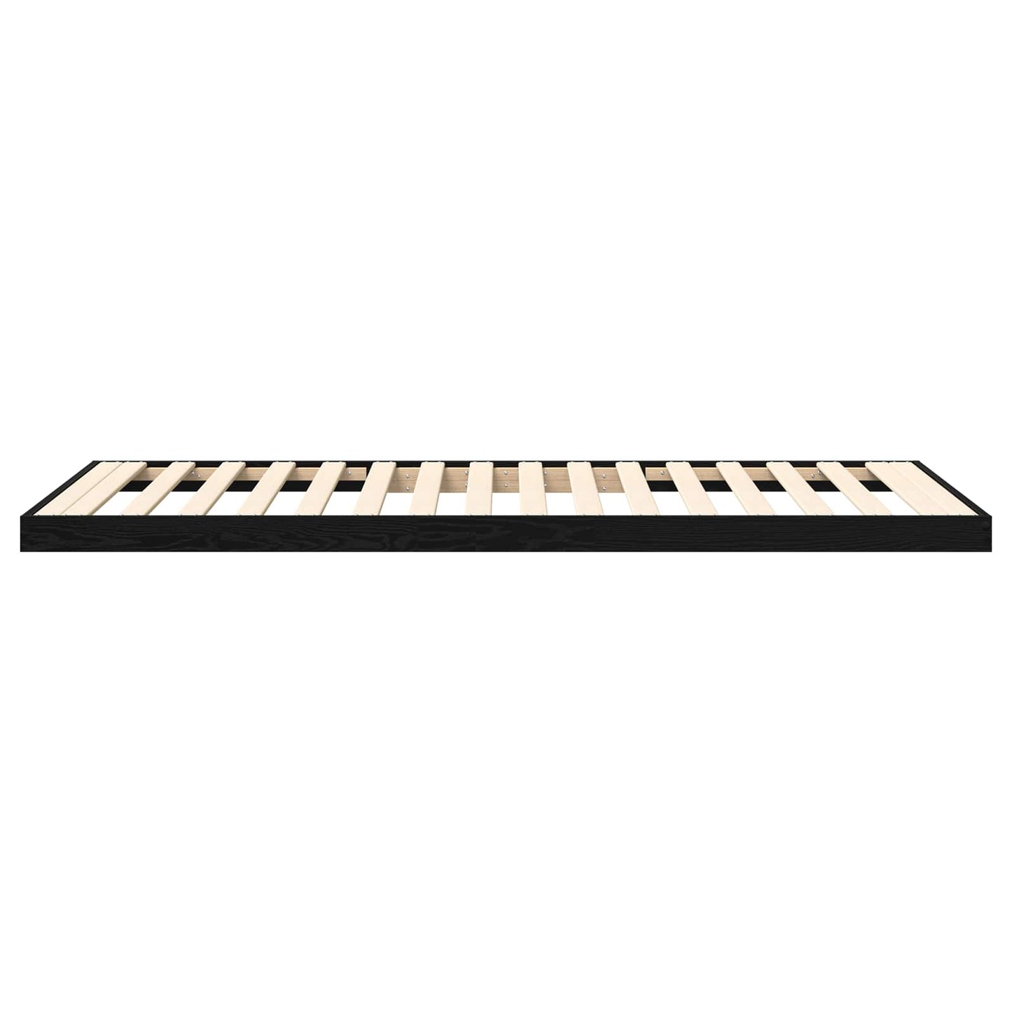 Vloer bedframe Zwart Eiken 70 x 190 cm Bewerkt hout